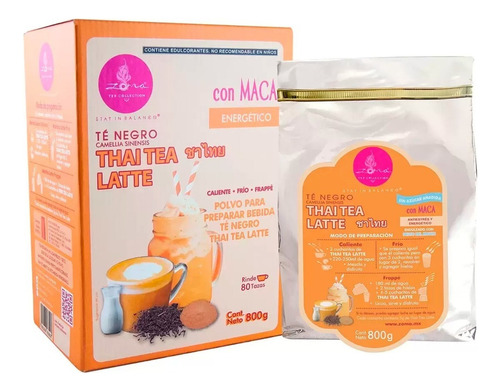 Té negro Zoma Tea Collection thai tea latte con maca antiestrés y energético 800g