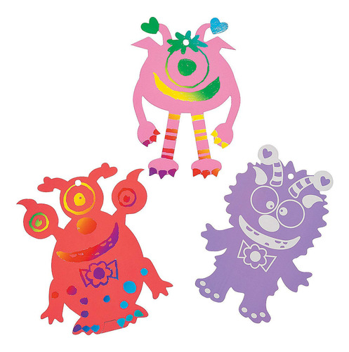 Magic Scratch Valentine Monsters - Manualidades Para Niños.