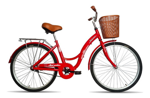 Bicicleta urbana femenina Black Panther Urbana SAHARA R26 1v freno contrapedal color rojo con pie de apoyo