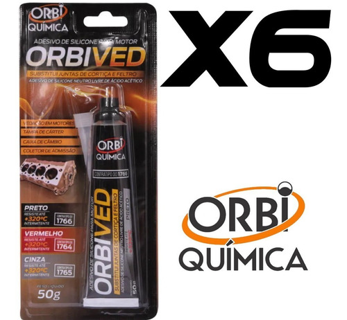 Orbived Adesivo De Silicone Para Motor Orbi Quimica C/6