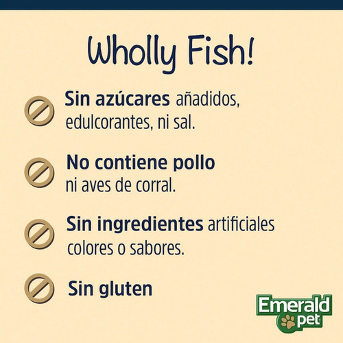 Imagen 4 de 7 de Premios Para Gatos Wholly Fish Digestive Health Emerald Pet