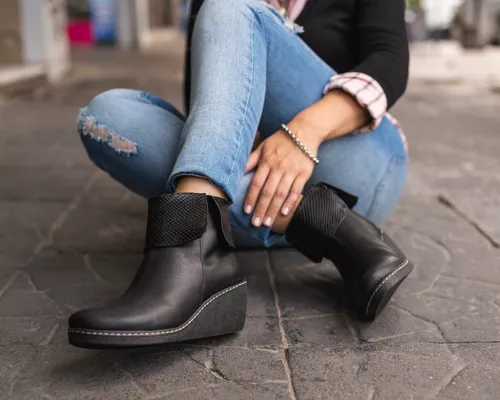 Mujer Botas En Taco Chino Livianas