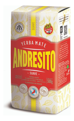 Yerba Mate Andresito Suave 500gr. Pack 6 Unidades