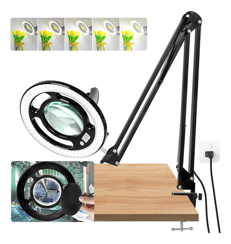 Lupa Led 10x Con Luz Regulable Y Soporte