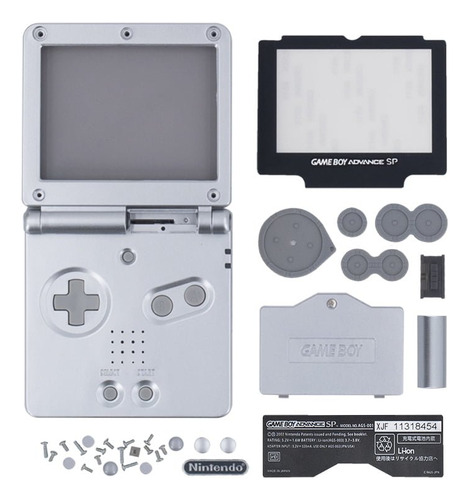 Carcasa Para Game Boy Advance (gba) Sp Plateada (sólido)