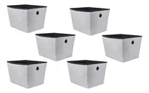Comprar X6 Cajas Organizadora Con Cajones Cajas Almacenamiento 40x30 Gris Rayas