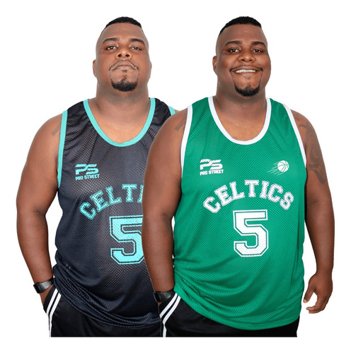 Kit 2 Regatas Plus Size Dry-fit Boston Celtics Basquete