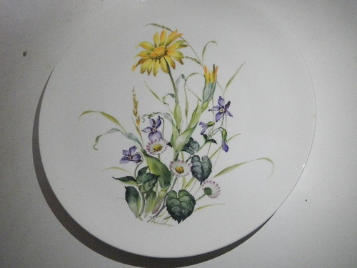 Plato Antiguo De Porcelana Rosenthal Germany Wiesenblumen