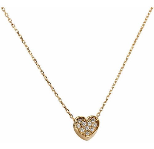 Collar Con Dije De Corazón Baño De Oro 