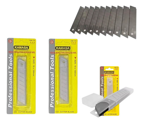 Set De 30 Repuestos Hoja Cuchillo Cartonero Exacto Cutter