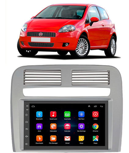 Kit Multimidia Android Punto 2008 A 2012 7 Polegadas Tv Bt Cor Cinza Sequest