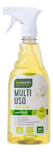 Kit 2 Multiuso Capim Limão Biodegradável Biowash 650ml