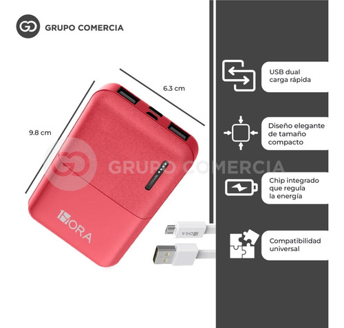 Imagen 4 de 4 de Power Bank 5.000 Mah Portable Original 1hora Facil De Llevar