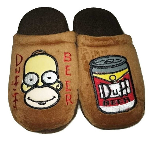 Pantuflas Bordadas De Homero Simpson Y Beer Duff