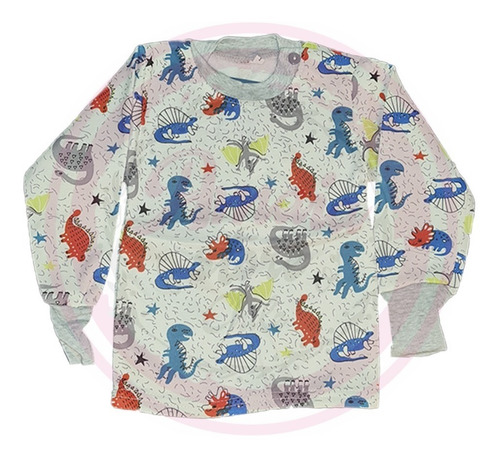 Imagen 2 de 8 de Pijama Niño 2 Pzas Polar Dinosaurio, Carros, Tractor Y Otros