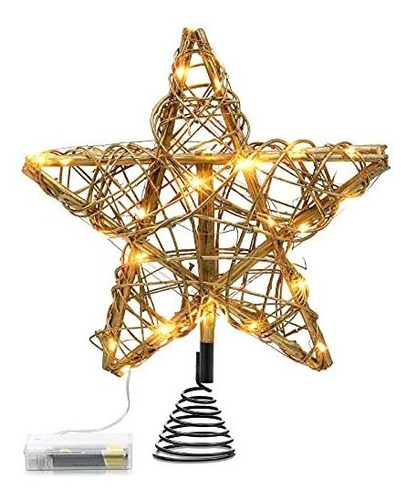 30 Indoor De Luz Rattan Natural Star Treetop B09dprjkr81