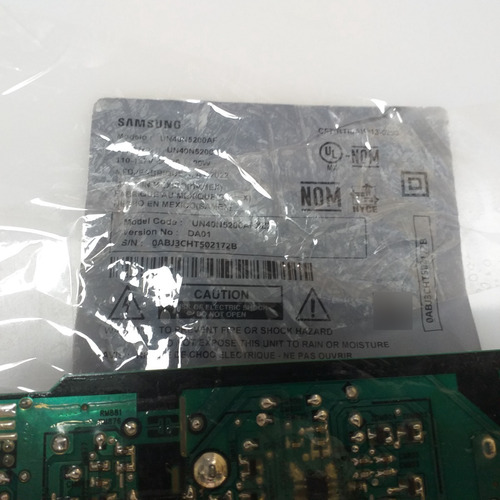 Tarjeta Fuente Para Pantalla Samsung Modelo Un40n5200af (Usado)