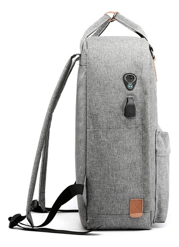 Set X3 Mochila Oxford Urbana Viaje Morral Y Neceser Mod29 Color Gris Diseño De La Tela Lisa