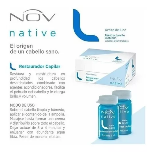 Restaurador capilar NOV Native Lino 15ml $