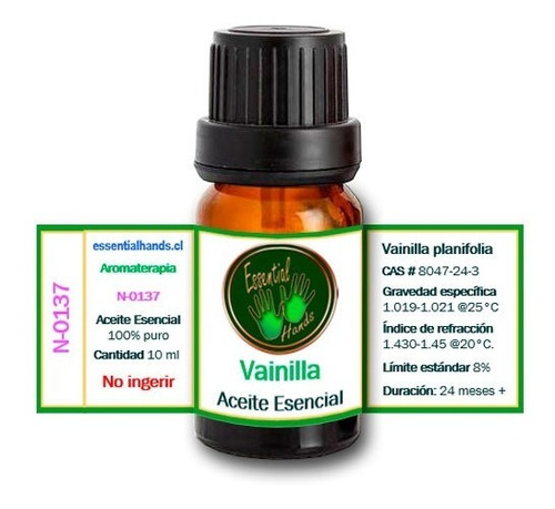 Vainilla 10 Ml - Aceite Esencial - Aromaterapia