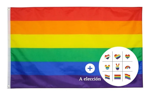 Kit Para Regalo Lgbt Orgullo Gay. Pin + Bandera 90x150 Cms. 