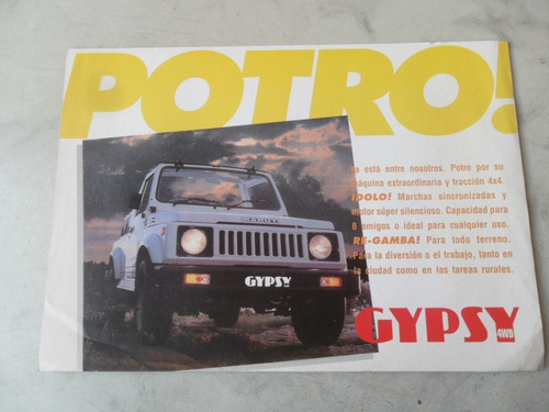 Folleto Gypsy 4wd Folleto Jeep Maruti No Manual Antiguo