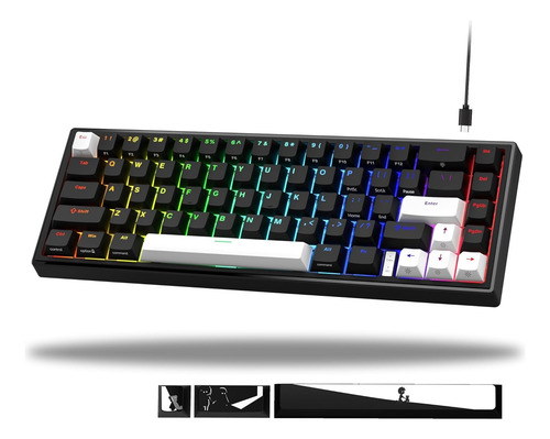 Teclado Mecánico Womier V-k66 Rgb 60% Negro Inglés Internacional