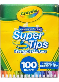 100 Plumones Crayola Supertips Lavables