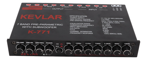 Ecualizador Universal Car Graphic Eq, Paso Bajo, 7 Bandas