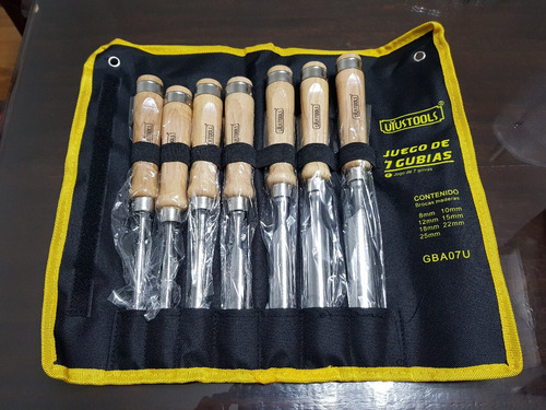 Imagen 2 de 2 de Set Gubias 7 Pcs Torno Madera Tallado - En Oferta
