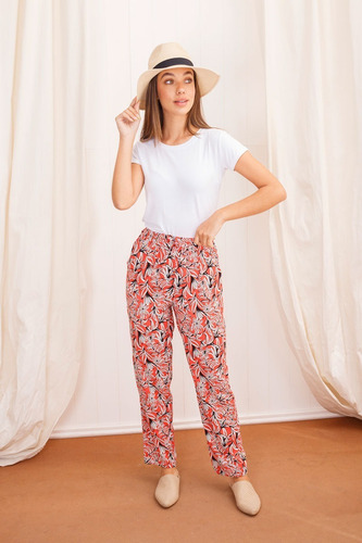 Imagen 2 de 7 de Pantalon Babucha Fibrana Estampada Mujer