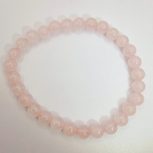 Pulsera De Piedra Natural Cuarzo Rosa Premium 6mm X 18cm Color Rosa Claro Diámetro 18 Cm Largo 18 Cm