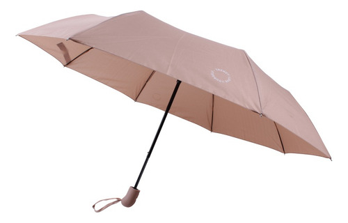 Paraguas Mini Antiviento Trendy Varillas Reforzado Con Funda Color Camel 28448