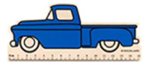 Regla 15 Cm De Madera En Forma De Camioneta Azul Kikkerland