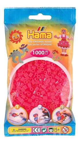 Hama Beads Midi Perler 1000 Unid Color Fucsia Neón Pixel Art