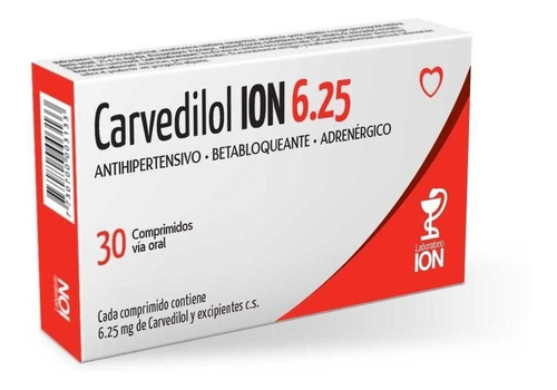 Carvedilol Ion  6.25 Mg  30 Comprimidos