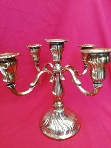 Hermoso Candelabro De Bronce Nuevo 5 Velas