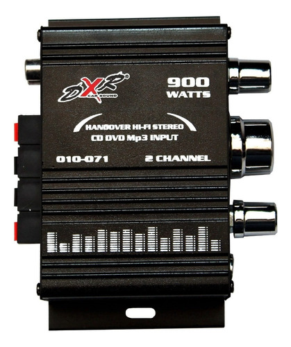 Amplificador Dxr Mini 2 Canales 900w Color Negro