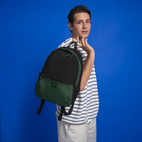 Mochila Para Laptop Coolcapital Tanker 15 Pulgadas Color Negro con Verde
