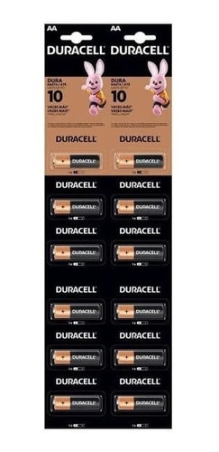 Pack 12 Pilas Duracell Tamaño Doble Aa 1.5v Tira Mn1500 Lr6