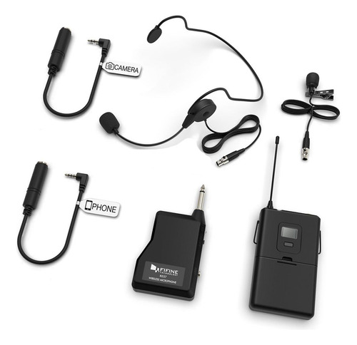 Fifine K037b Com Microfone De Lapela E Fones De Ouvido Cor Preto