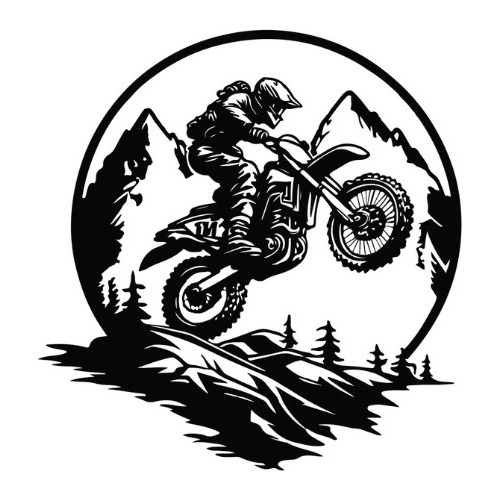 Motocross Montaña - Cuadro Decorativo Mdf 3mm -