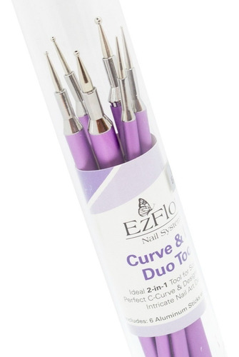Ezflow Duo Tools Kit Decoración Uñas Dooting Curva Nail Art