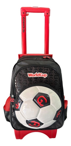 Mochila Primaria Garco Escolar Balon De Futbol C/ruedas. Negro Balón De Fútbol