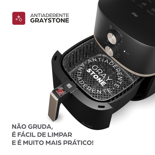 Freidora eléctrica Wap Air Fryer Grand Family, 5.2 l, 1500 W, color negro y gris
