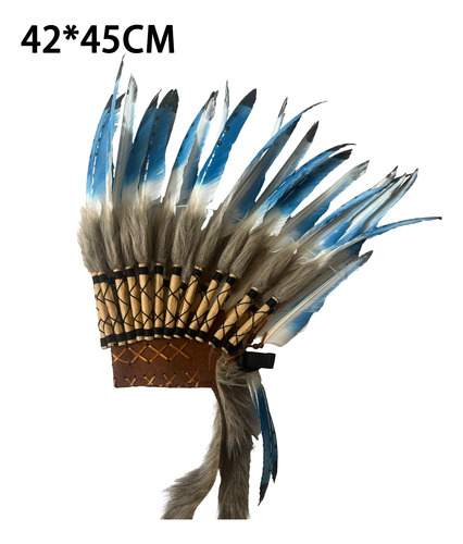 Sombrero Indio De Jefe Americano, De Plumas, Accesorios Para