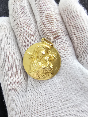 Medalla De Oro Amarillo 10k Perpetuo Socorro .92