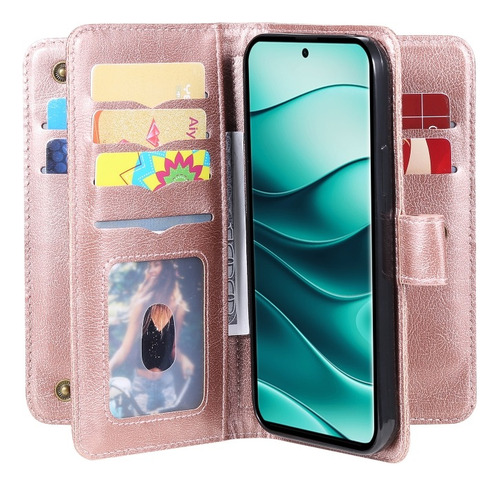 Funda Tipo Billetera Multifuncional Para Redmi Note 14 Pro+