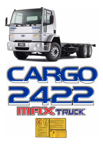 Adesivo Compatível Ford Cargo 2422 Max Truck Emblema Kit56 Cor PADRÃO
