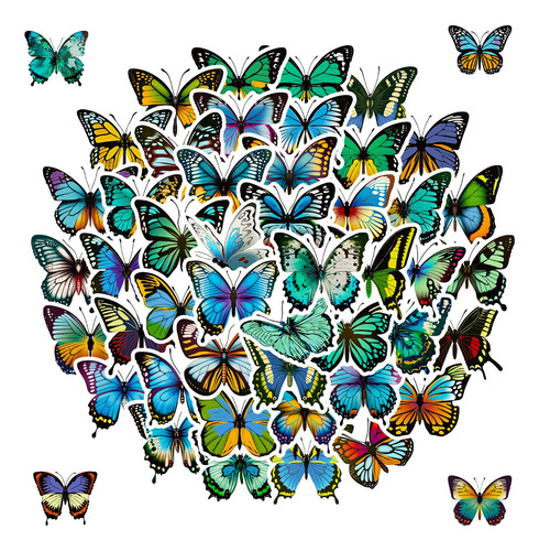 50 Pegatinas De Mariposas De Colores De Dibujos Animados